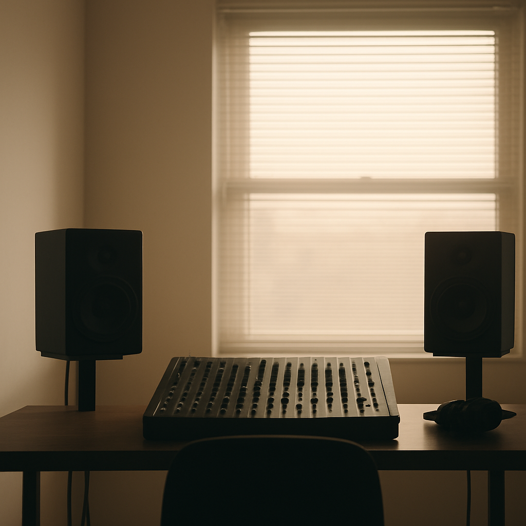 ANA.EXE's production studio bathed in soft daylight